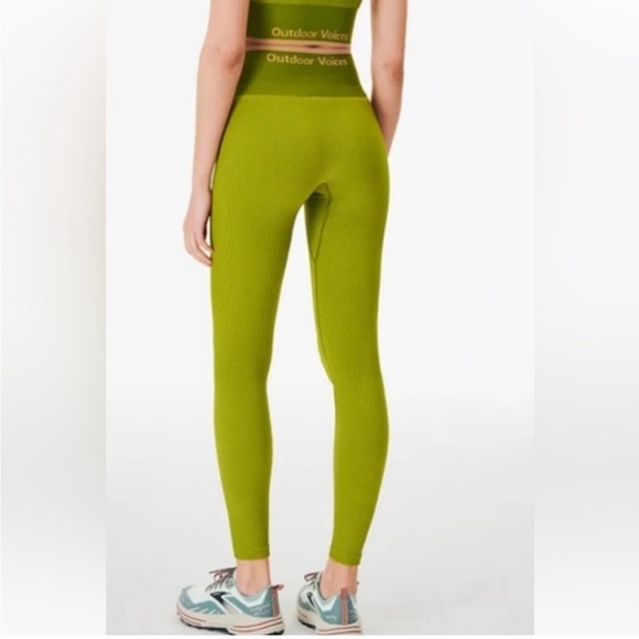 NWT Outdoor Voices Green Apple Seamless Rib 7/8 Leggings - Picture 4 of 10
